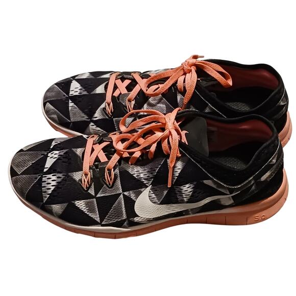 Nike Womens Free 5.0 Trainer Fit Black White Pink Running Shoes Size 10 EUC - Picture 4 of 9